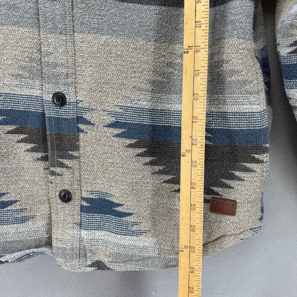 Jachs New York Shacket Men's M Brown Blue Tan Aztec 10% Wool Southwestern EUC - Picture 14 of 16